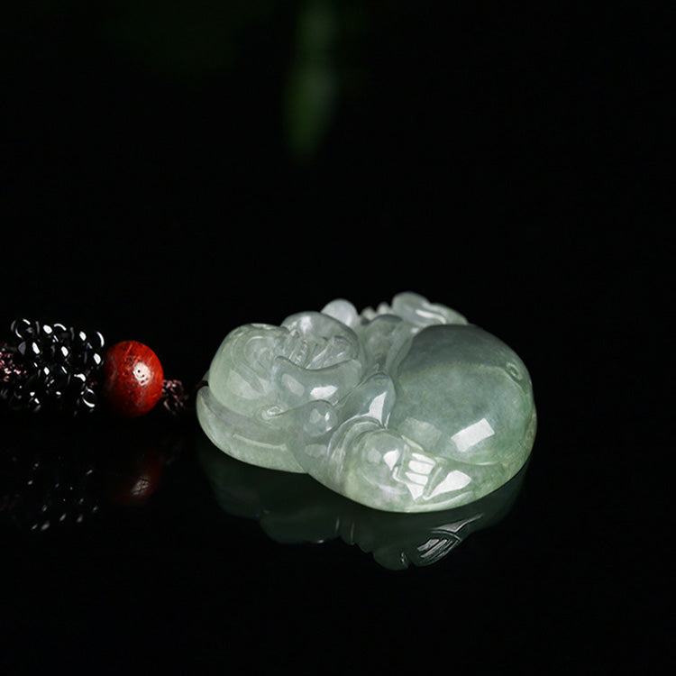 Jade Laughing Buddha Necklace