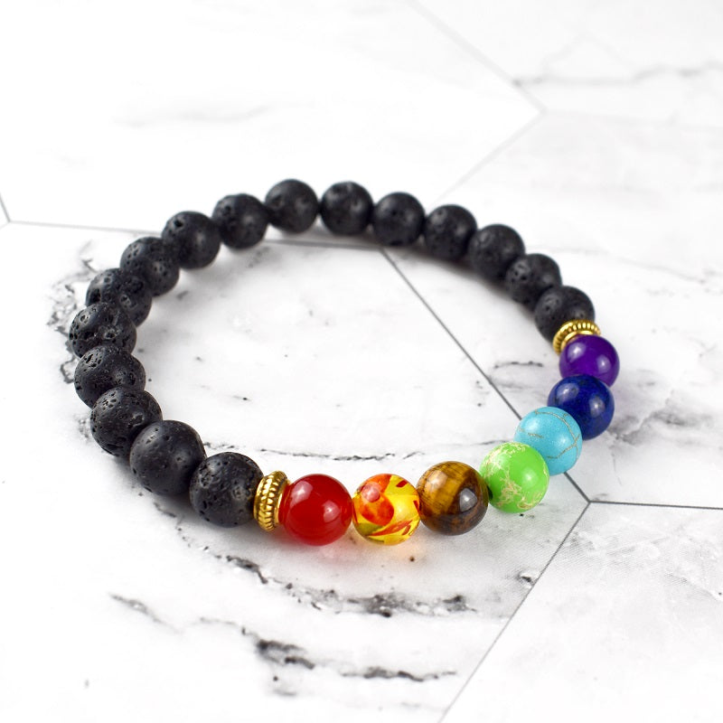 Lava Stone Chakra Diffuser Bracelet