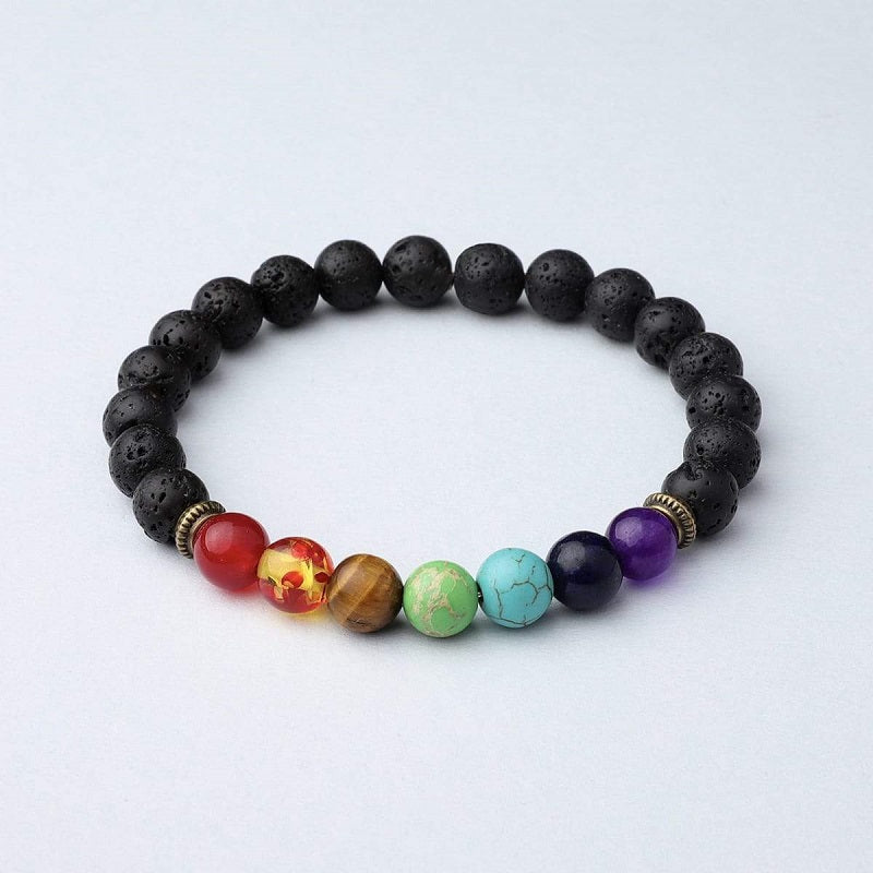 Lava Stone Chakra Diffuser Bracelet