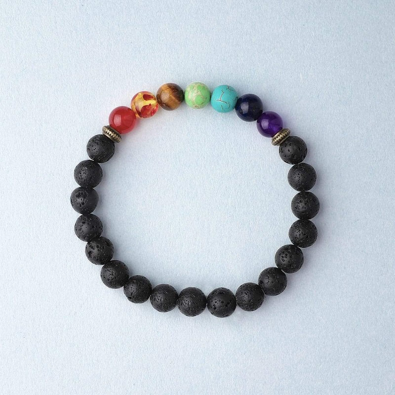 Lava Stone Chakra Diffuser Bracelet