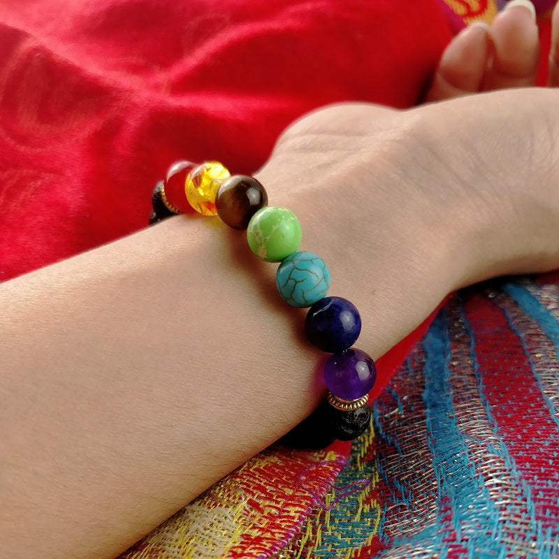 Lava Stone Chakra Diffuser Bracelet