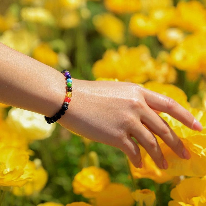 Lava Stone Chakra Diffuser Bracelet