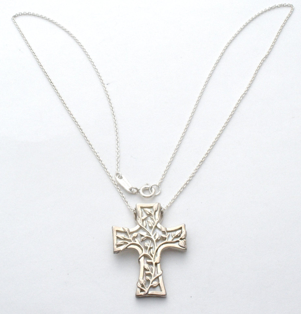 Lavaggi Mother of Pearl Cross Sterling Silver Necklace