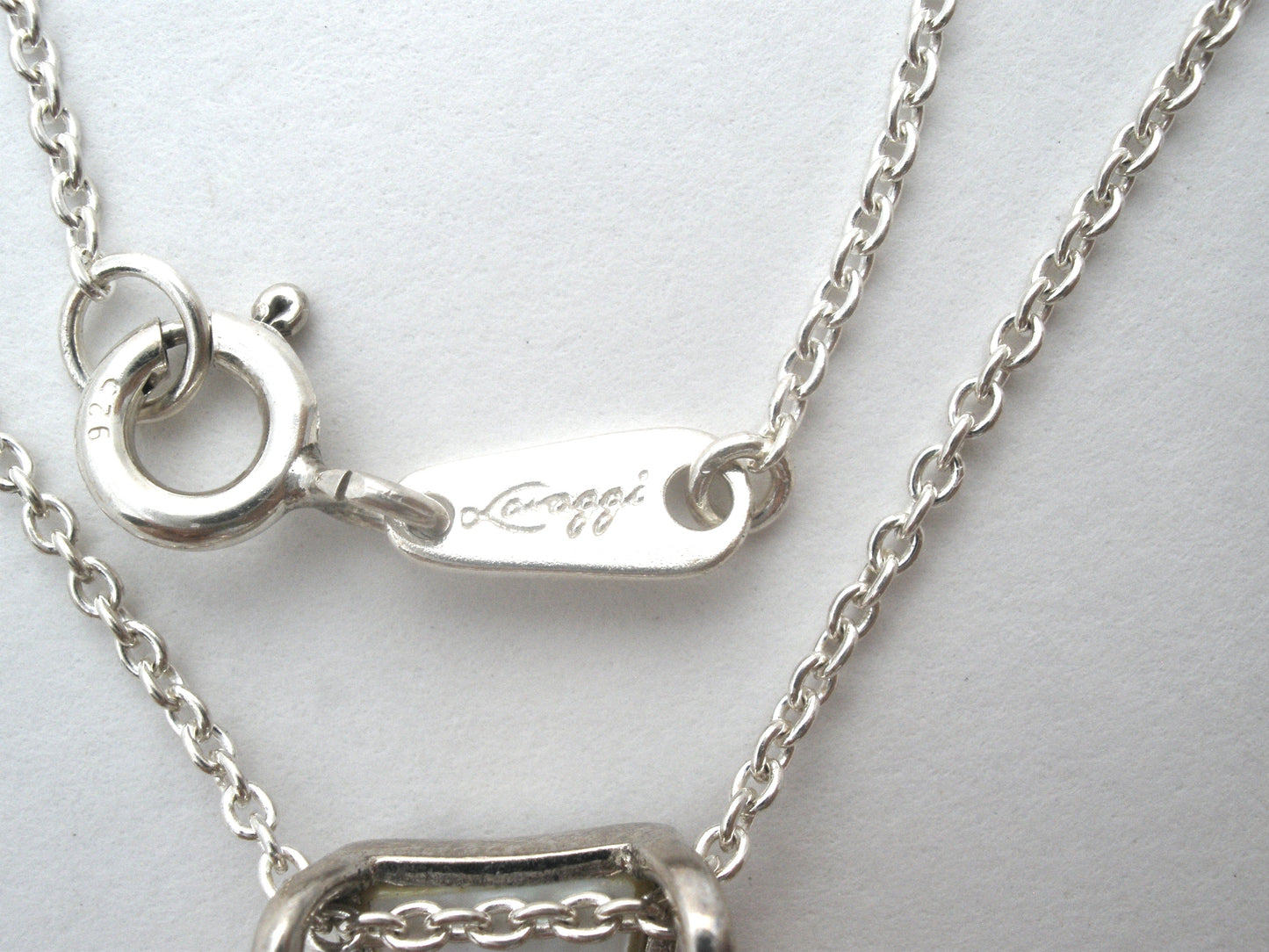 Lavaggi Mother of Pearl Cross Sterling Silver Necklace