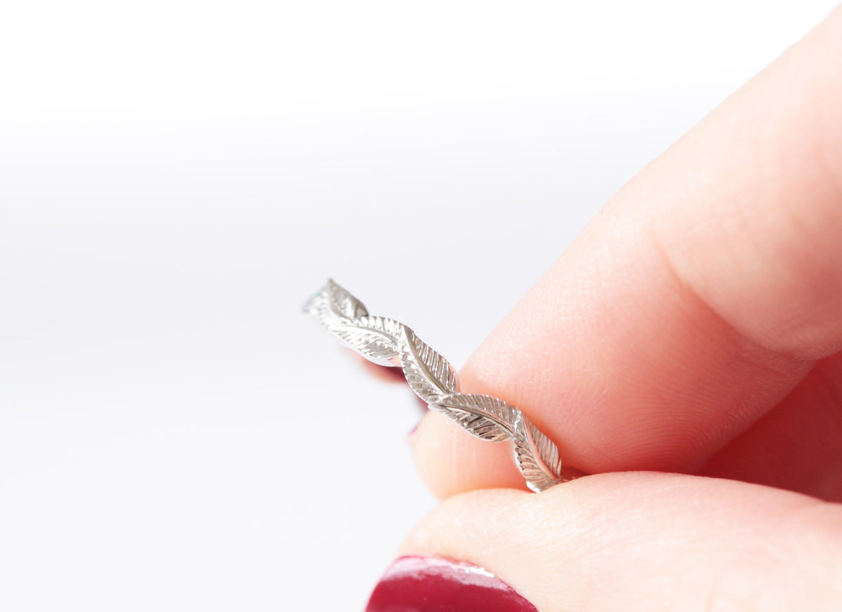 Eternity Leaf Wedding Ring Set