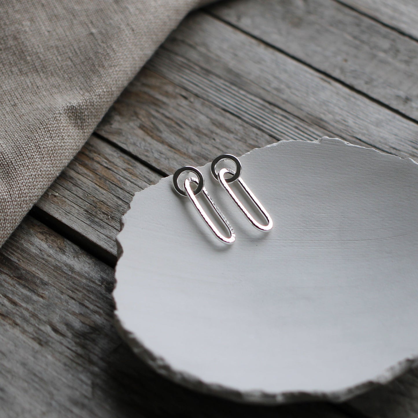 Silver Links Drop Earrings