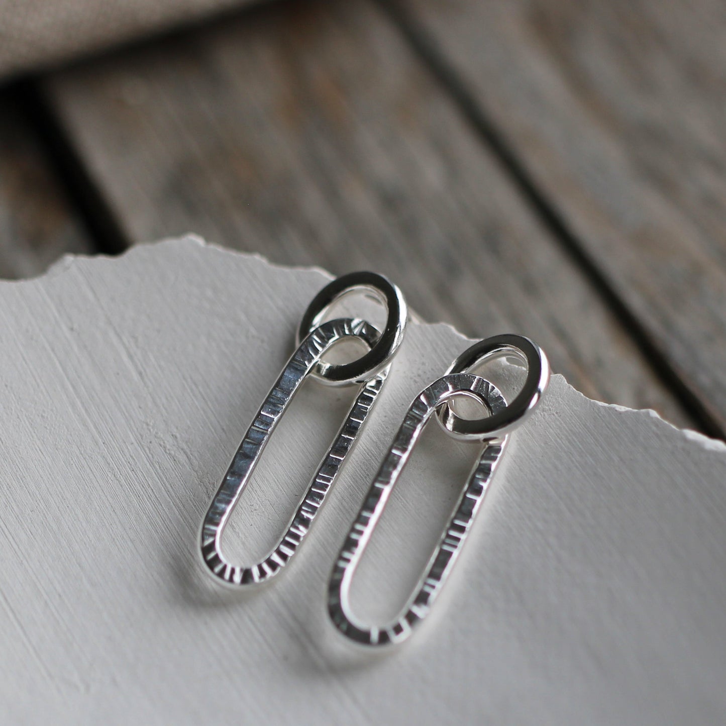 Silver Links Drop Earrings