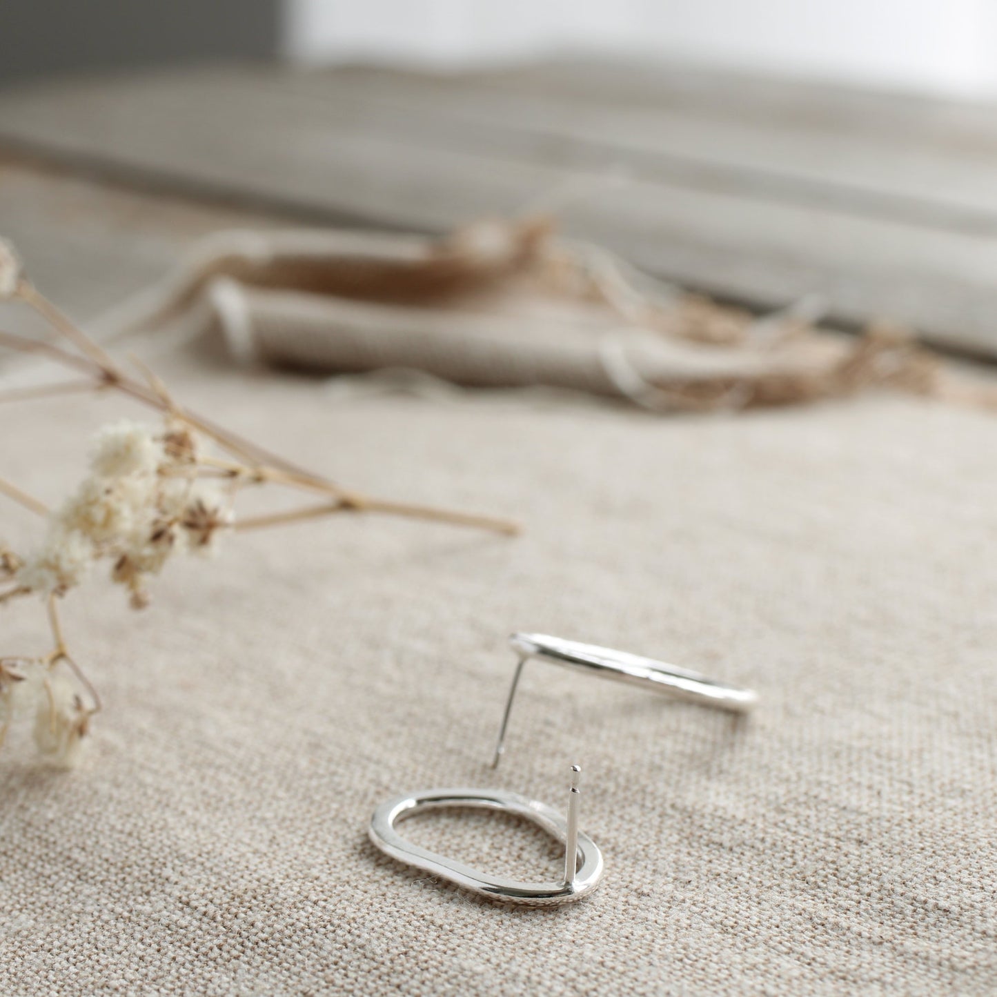 Silver Organic Links Earrings