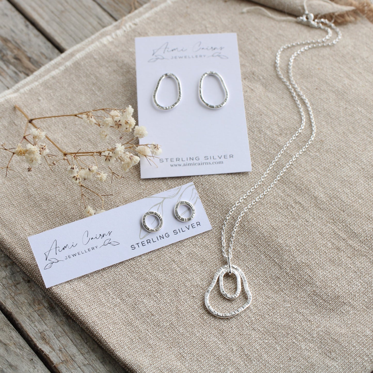 Silver Organic Links Earrings