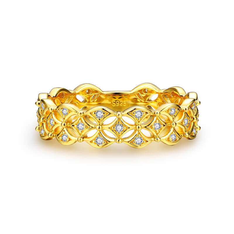 Braid Moissanite Eternity Wedding Band Ring