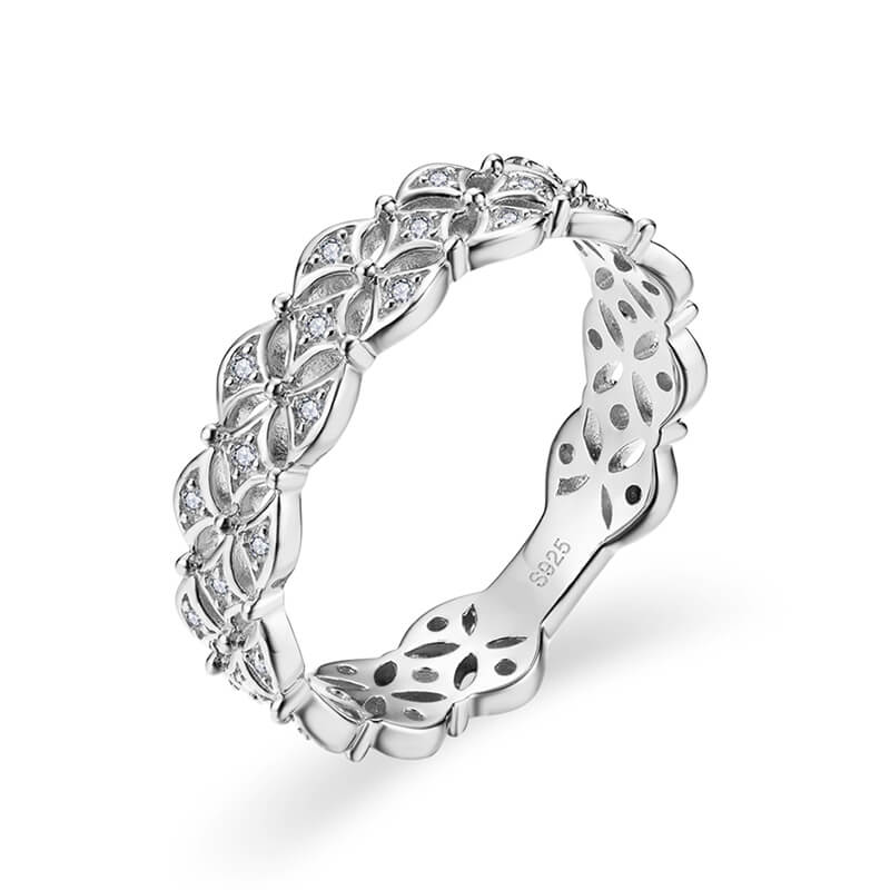 Braid Moissanite Eternity Wedding Band Ring