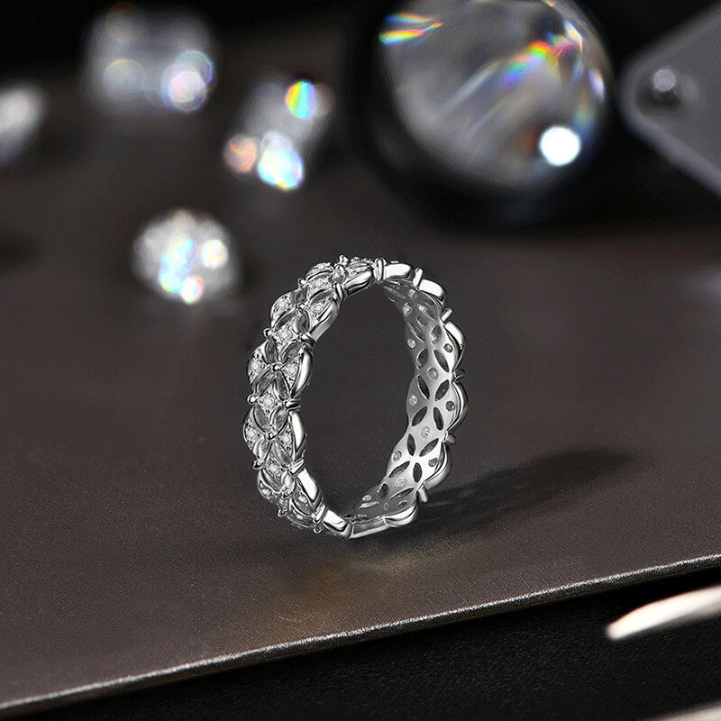 Braid Moissanite Eternity Wedding Band Ring