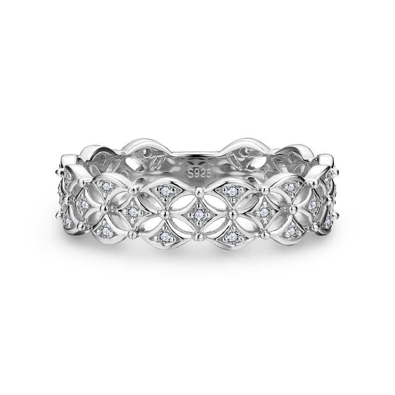 Braid Moissanite Eternity Wedding Band Ring