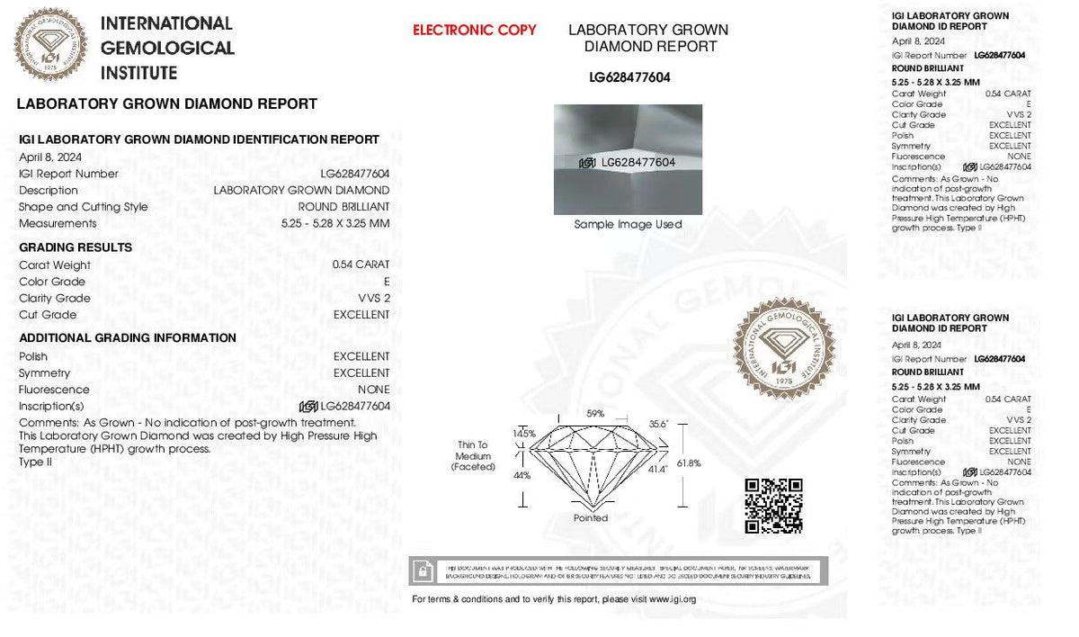 Loose Lab Grown Diamonds | Excellent Cut | IGI Certified