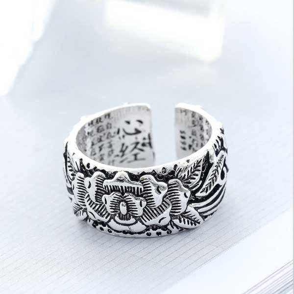Lotus Heart Sutra Ring