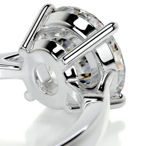 Vivid Solarii Moissanite 2.5ct Round Cut 925 Sterling Silver Solitaire Engagement Ring