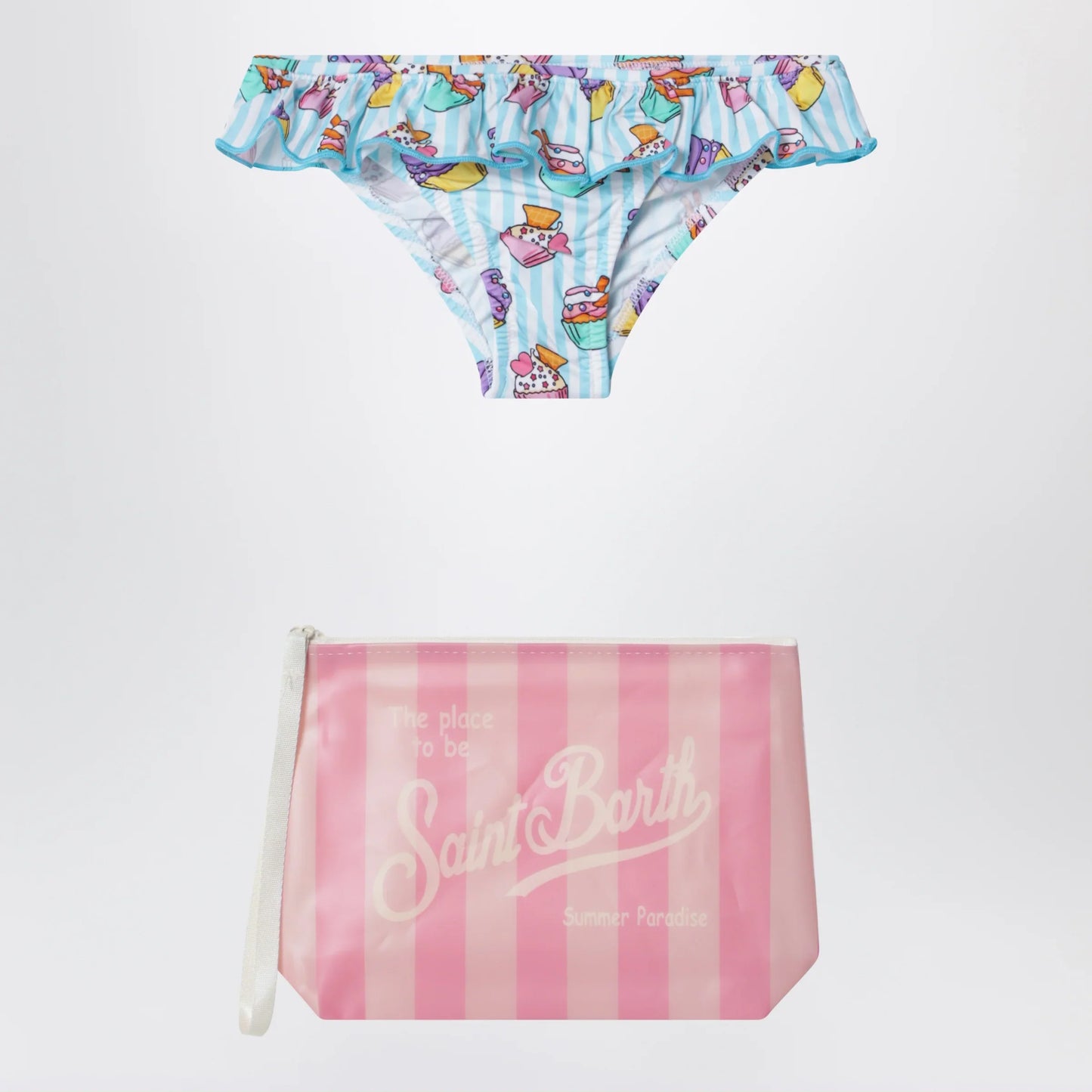 MC2 Saint Barth - Light blue striped swim briefs with pouch