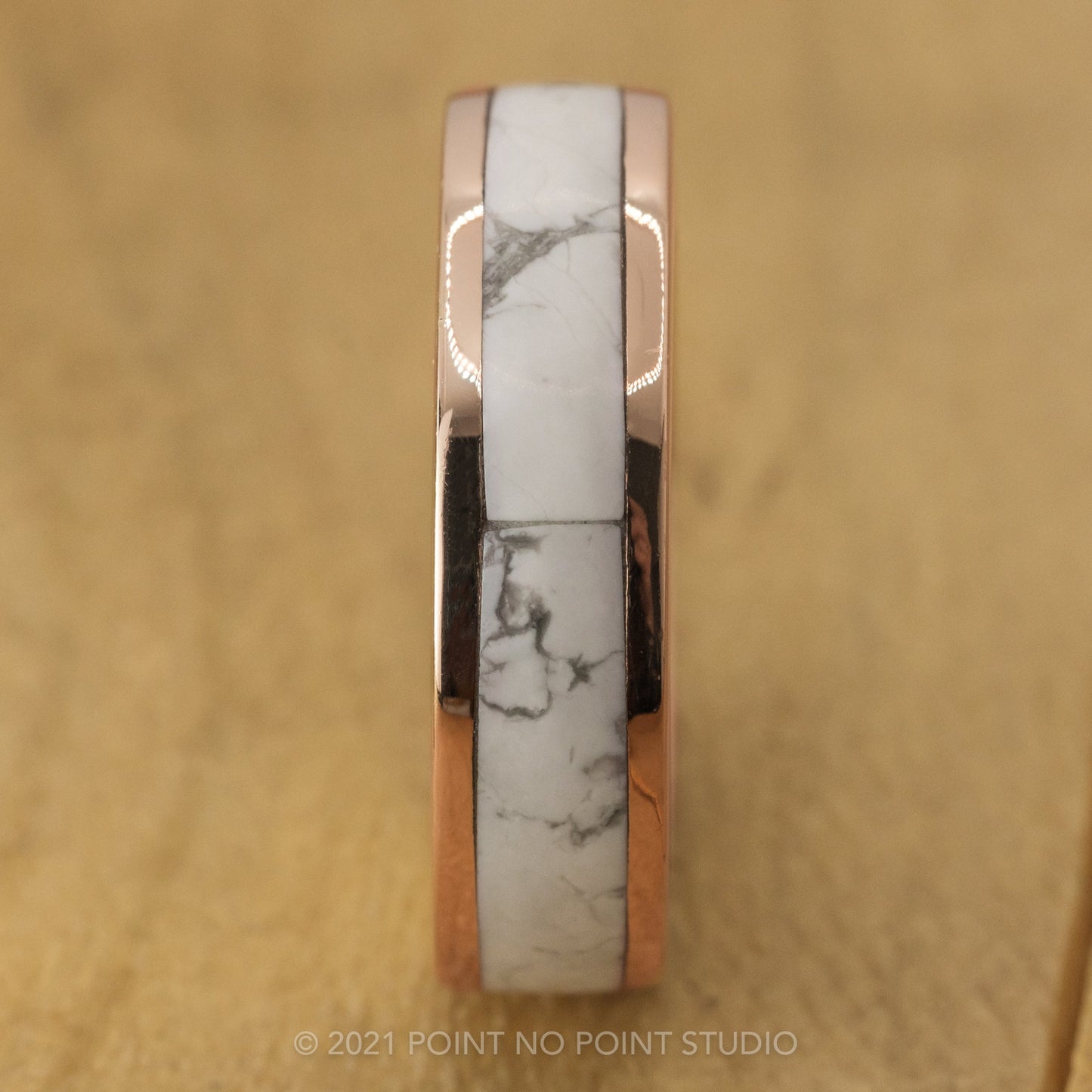 Custom Howlite Inlay Ring