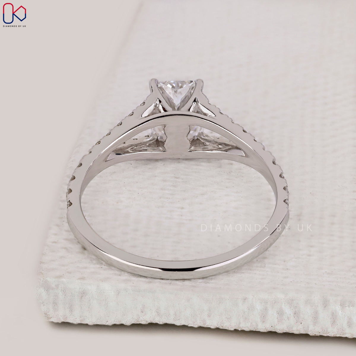 Radiant Cut Ring in Split Shank Pave Style
