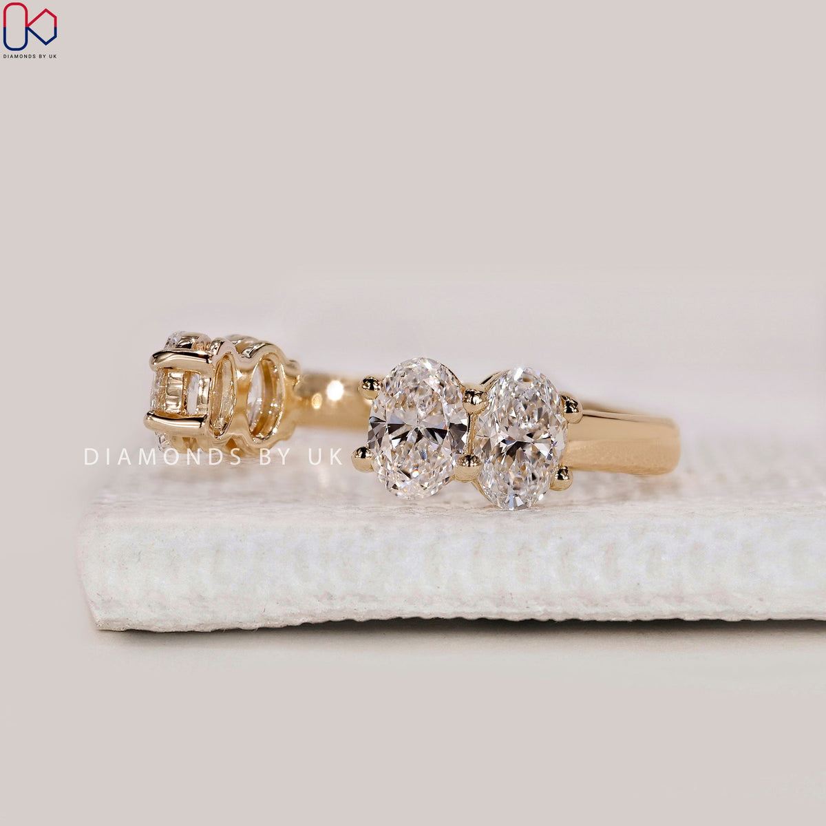 Open Gap Oval Diamond Wedding Band