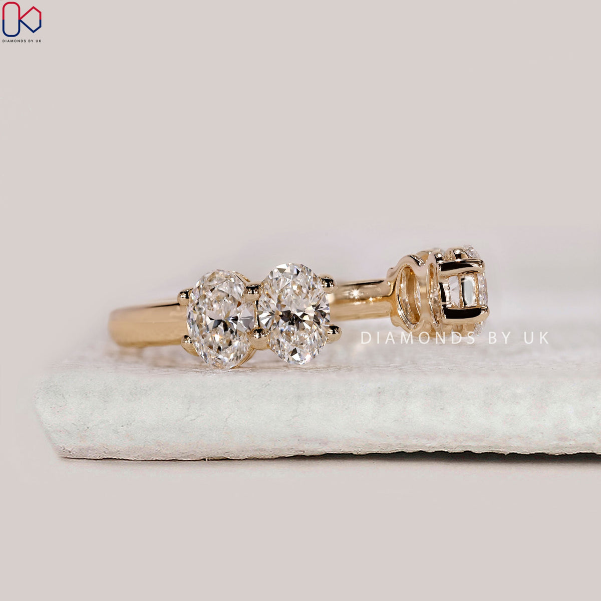 Open Gap Oval Diamond Wedding Band
