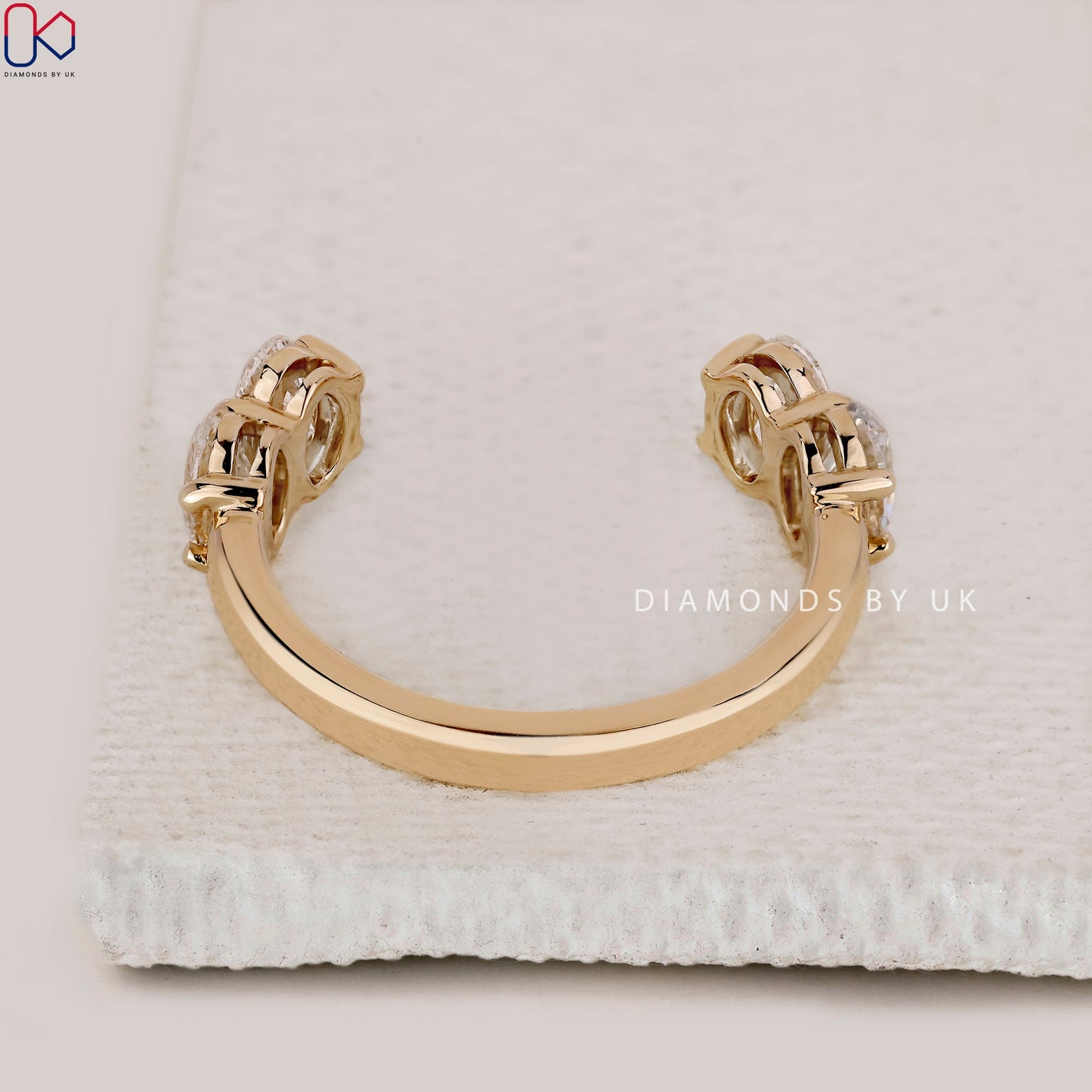 Open Gap Oval Diamond Wedding Band