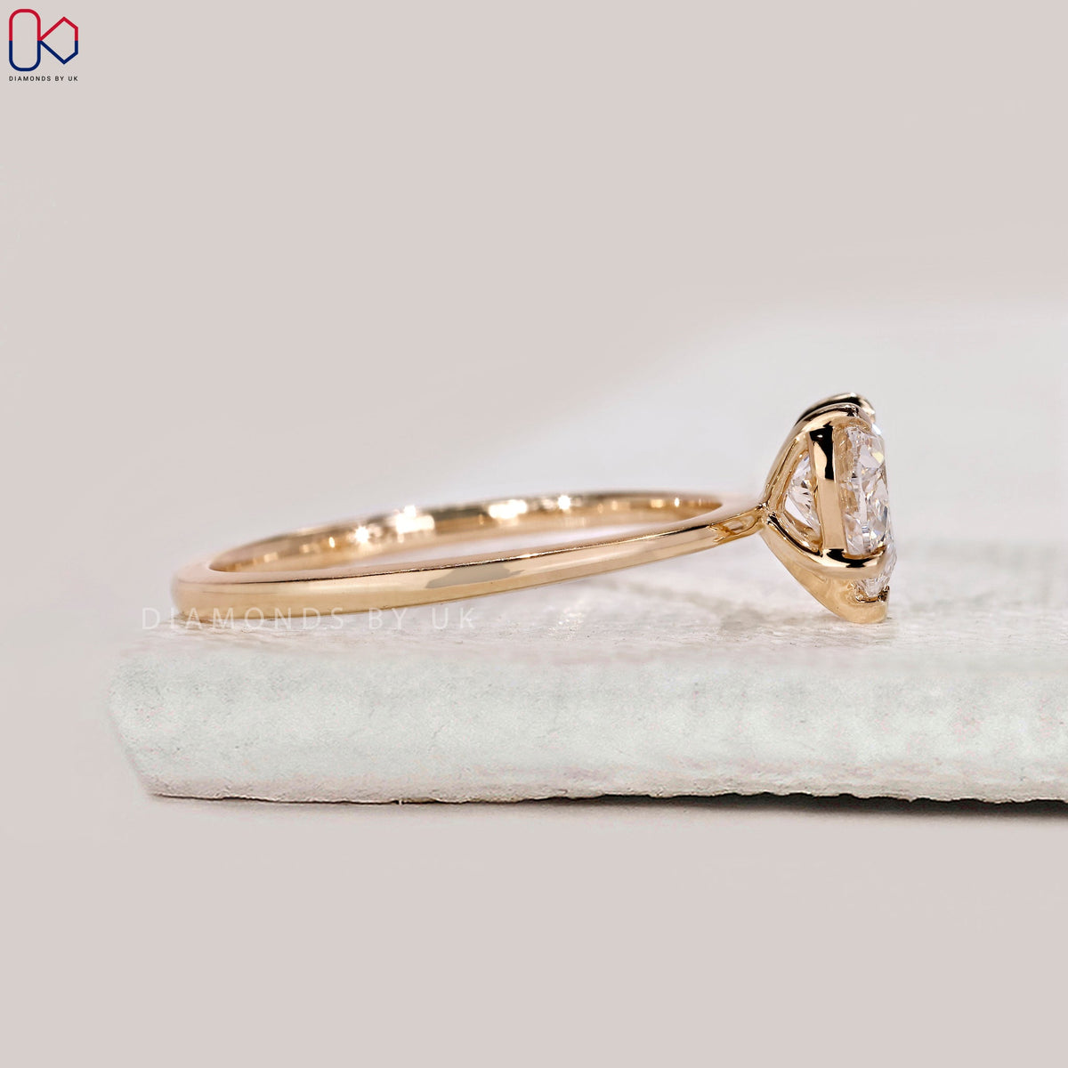 Heart Diamond Engagement Ring in Solitaire Style