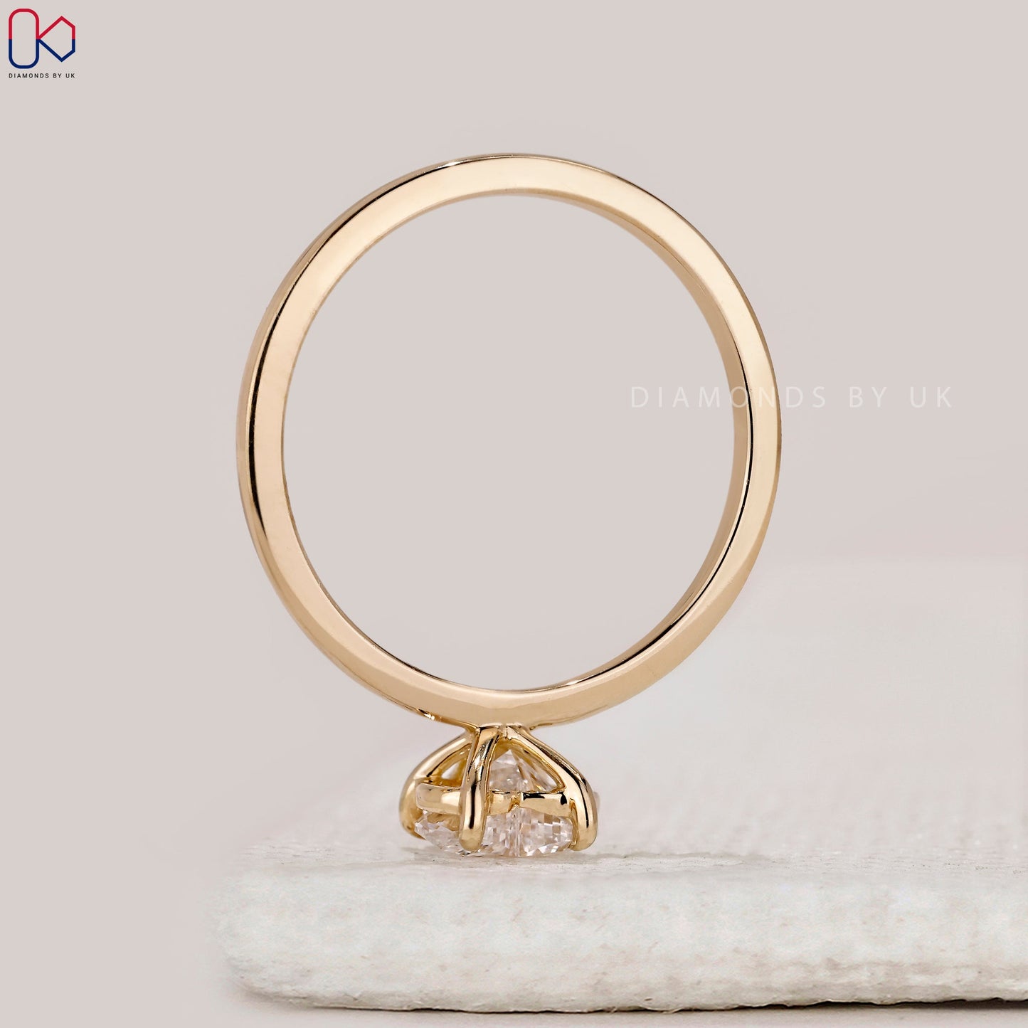 Heart Diamond Engagement Ring in Solitaire Style
