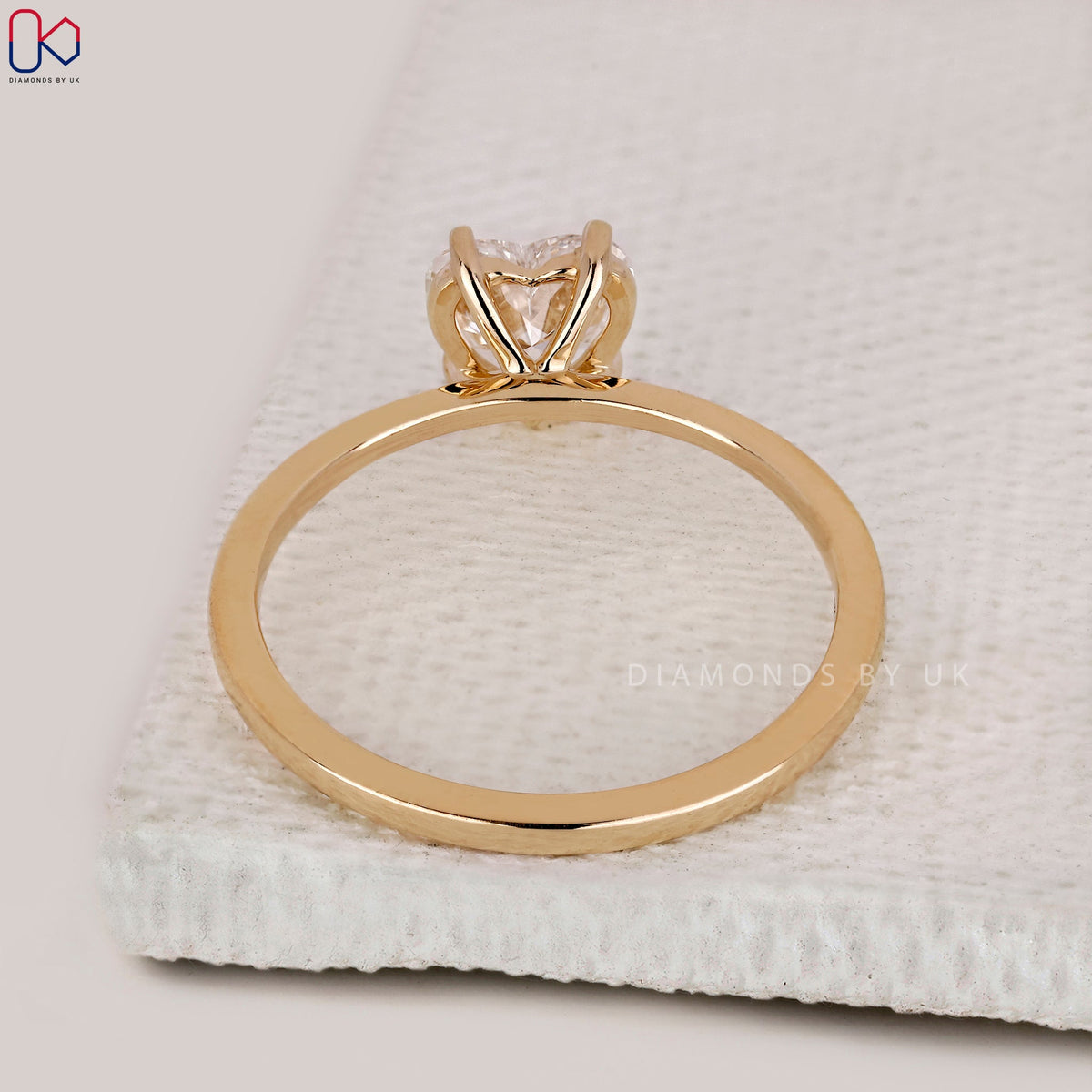 Heart Diamond Engagement Ring in Solitaire Style