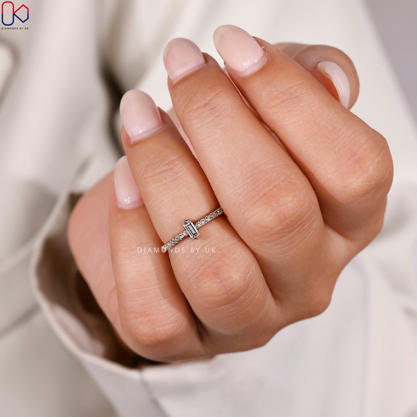 Half Eternity Baguette Diamond Wedding Band