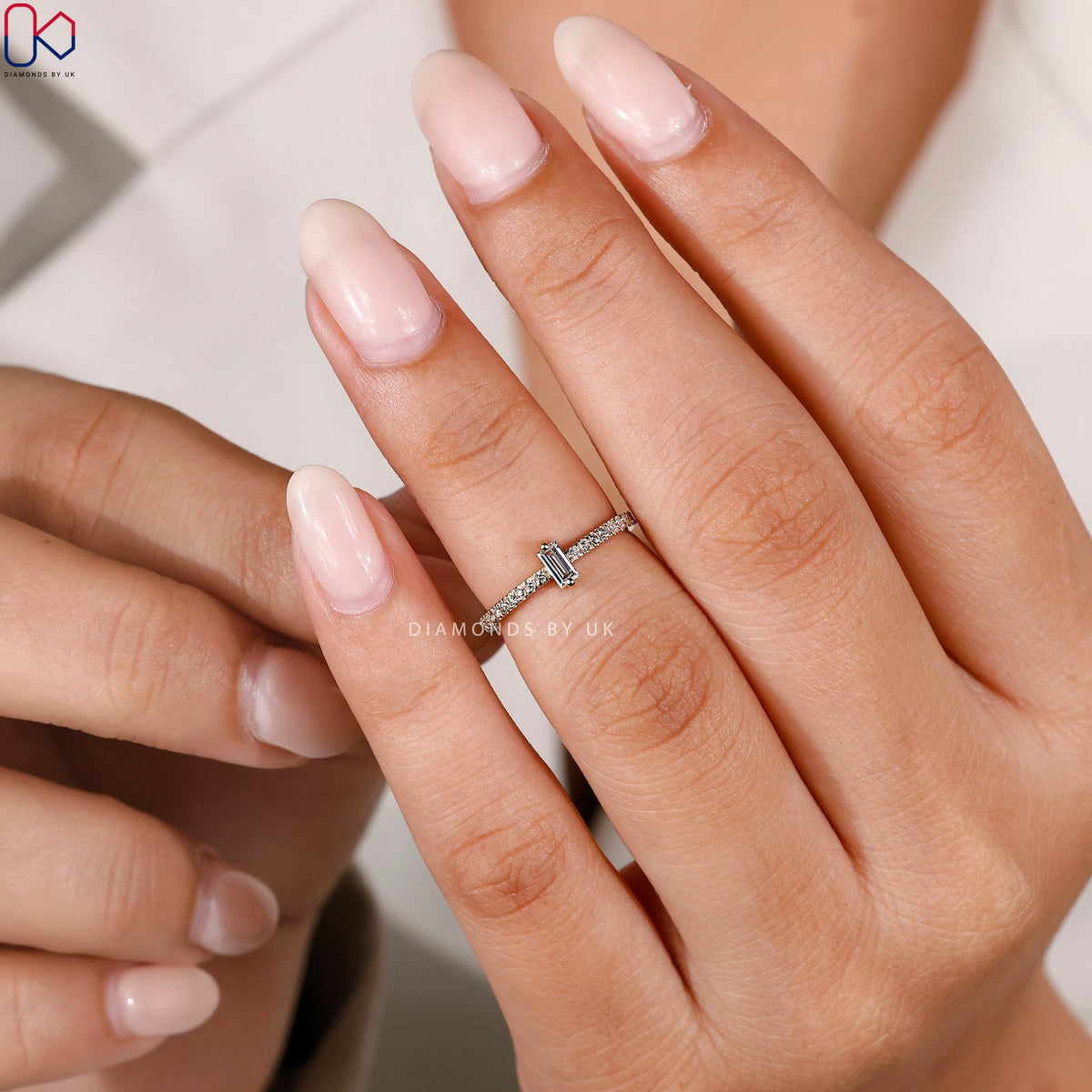 Half Eternity Baguette Diamond Wedding Band