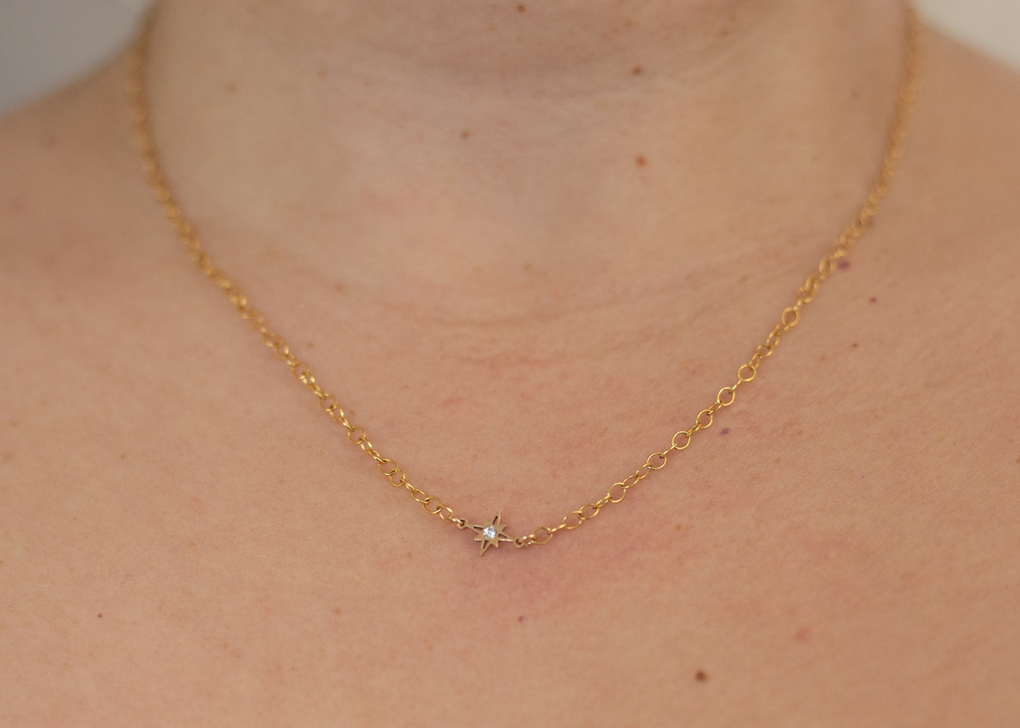 Starburst and CZ Gemstone Layering Necklace in 14 Karat Gold Fill