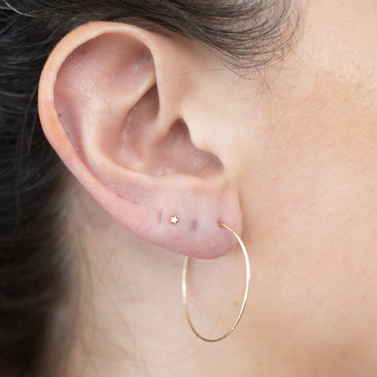 Hammered Gold Fill Hoop Earrings