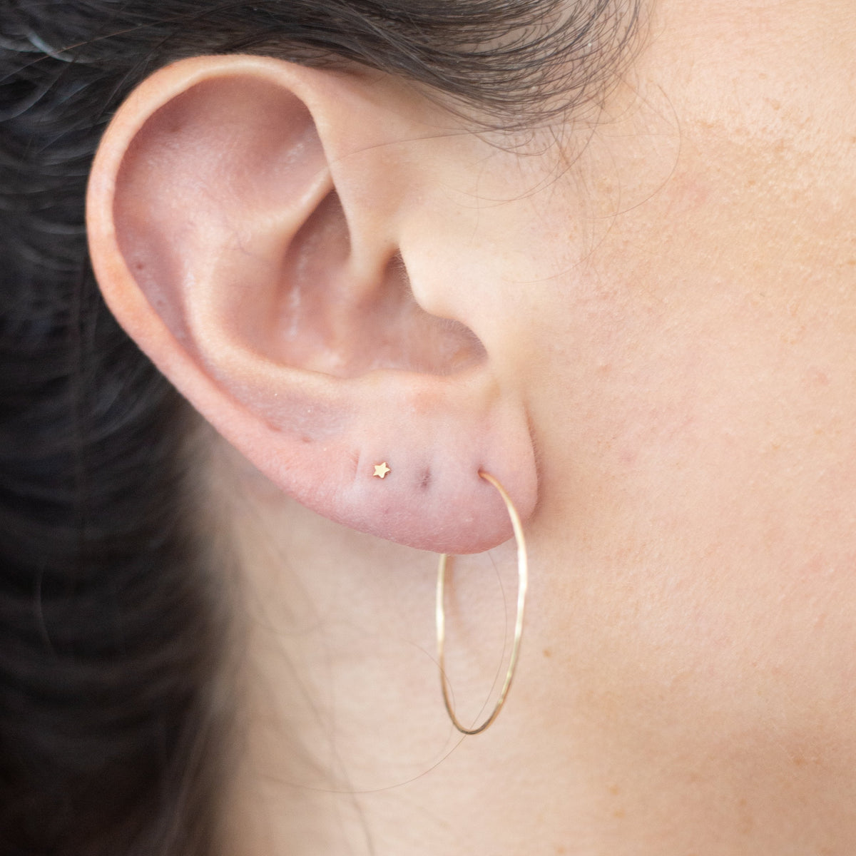 Hammered Gold Fill Hoop Earrings