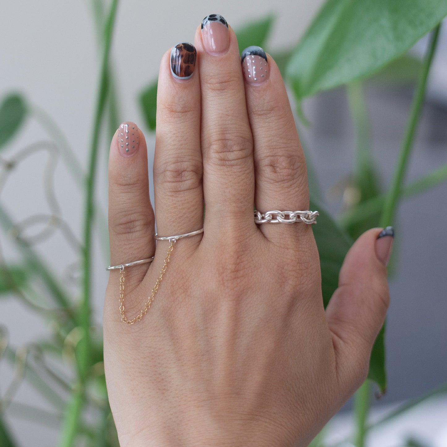 Connector Chain Ring in Sterling Silver