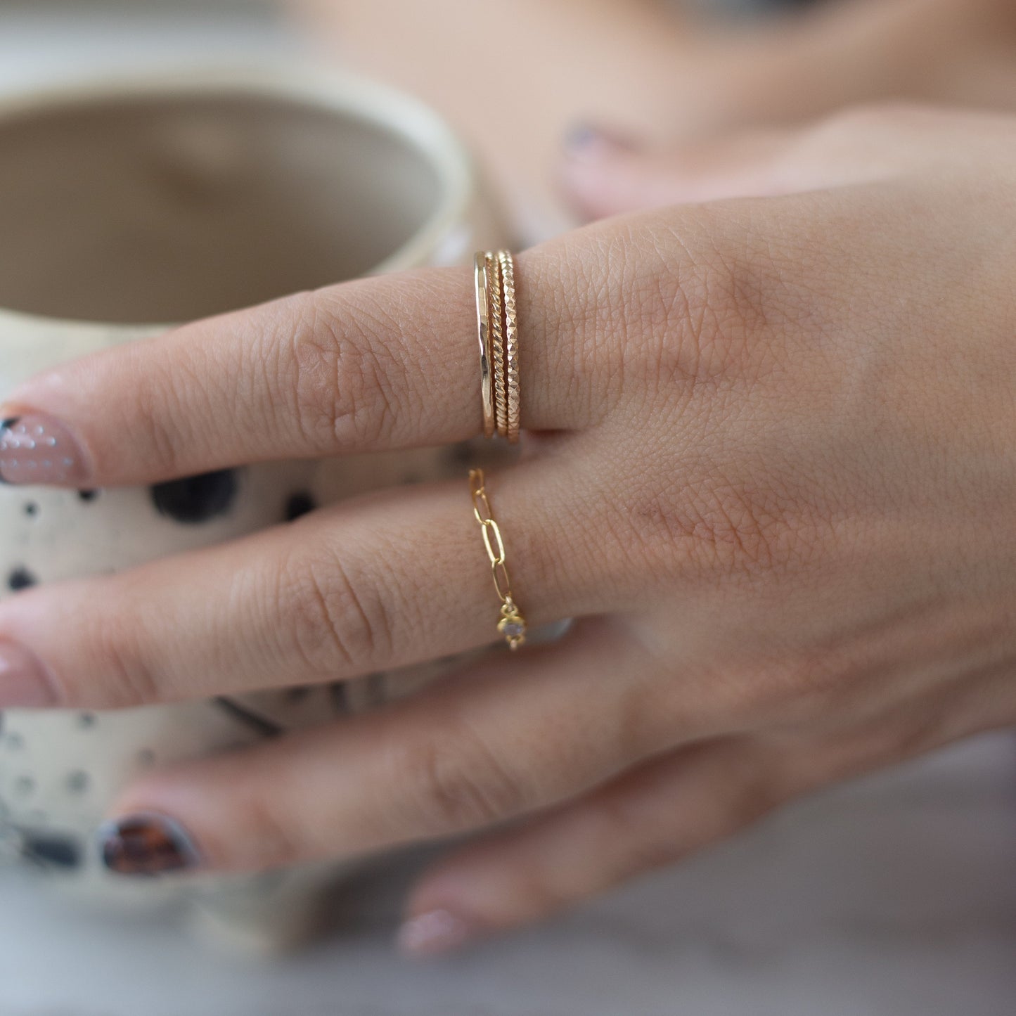 Hammered Stacking Ring - Choose Your Metal - Sterling Silver or Gold Fill