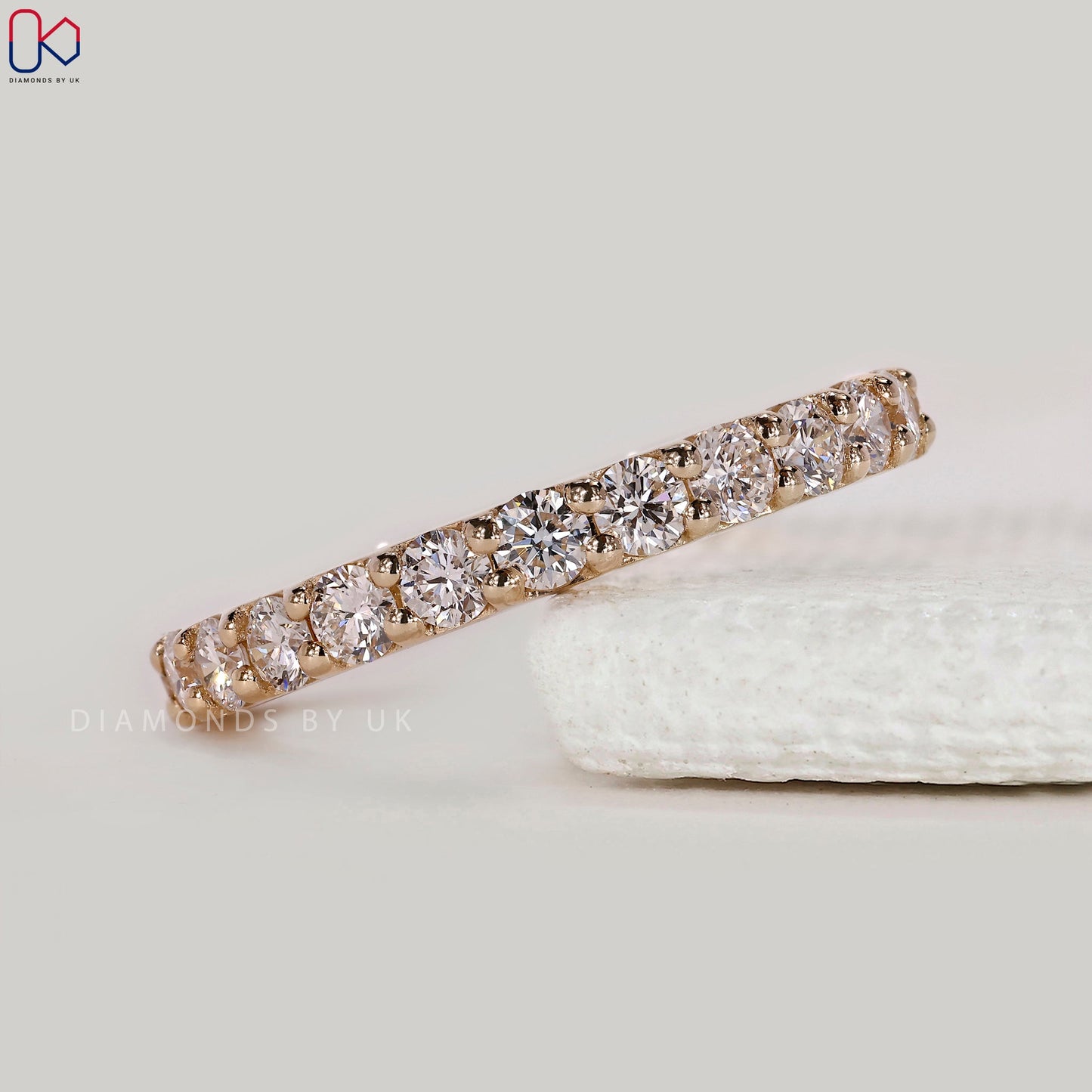 Round Diamond Yellow Gold Eternity Band