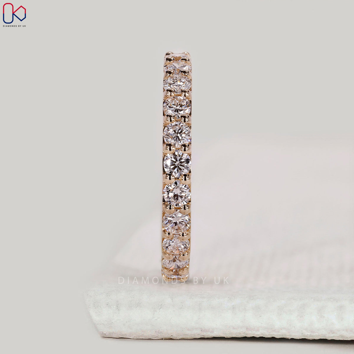 Round Diamond Yellow Gold Eternity Band