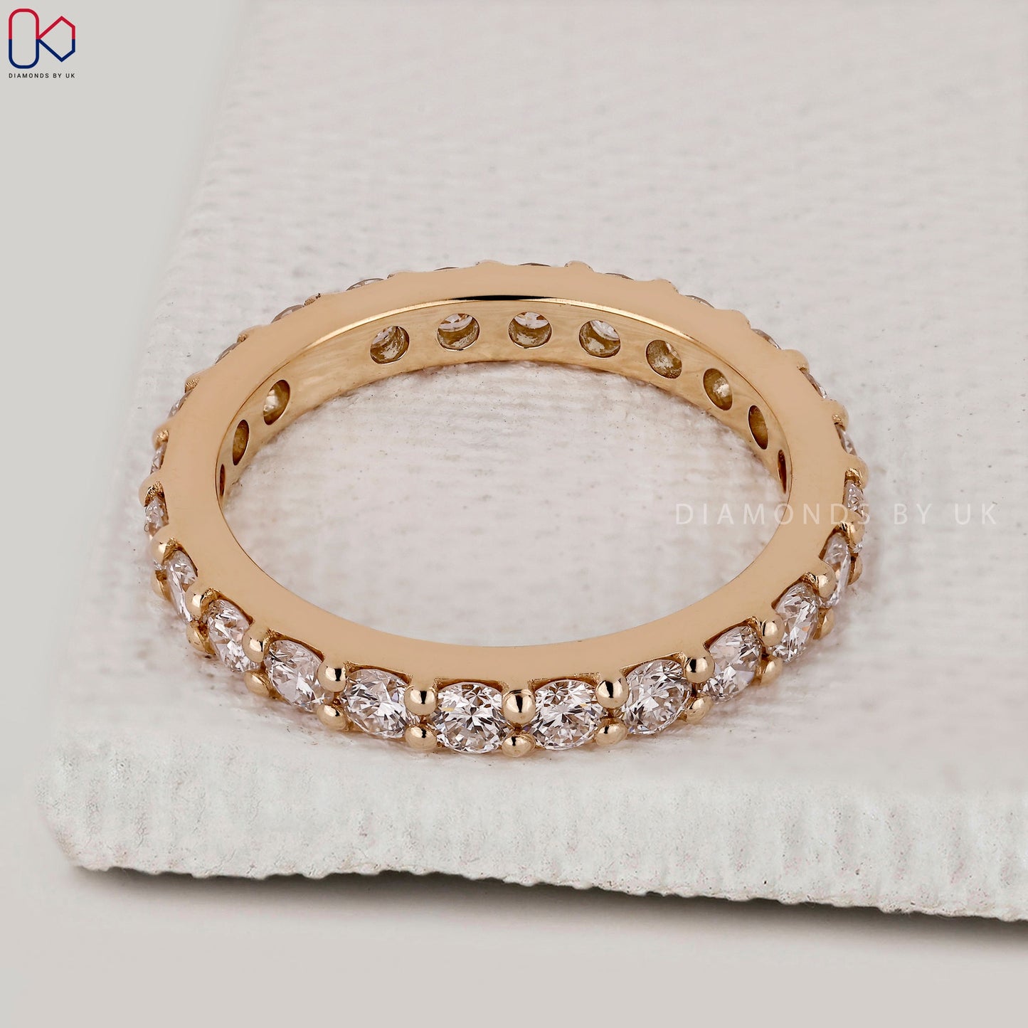 Round Diamond Yellow Gold Eternity Band
