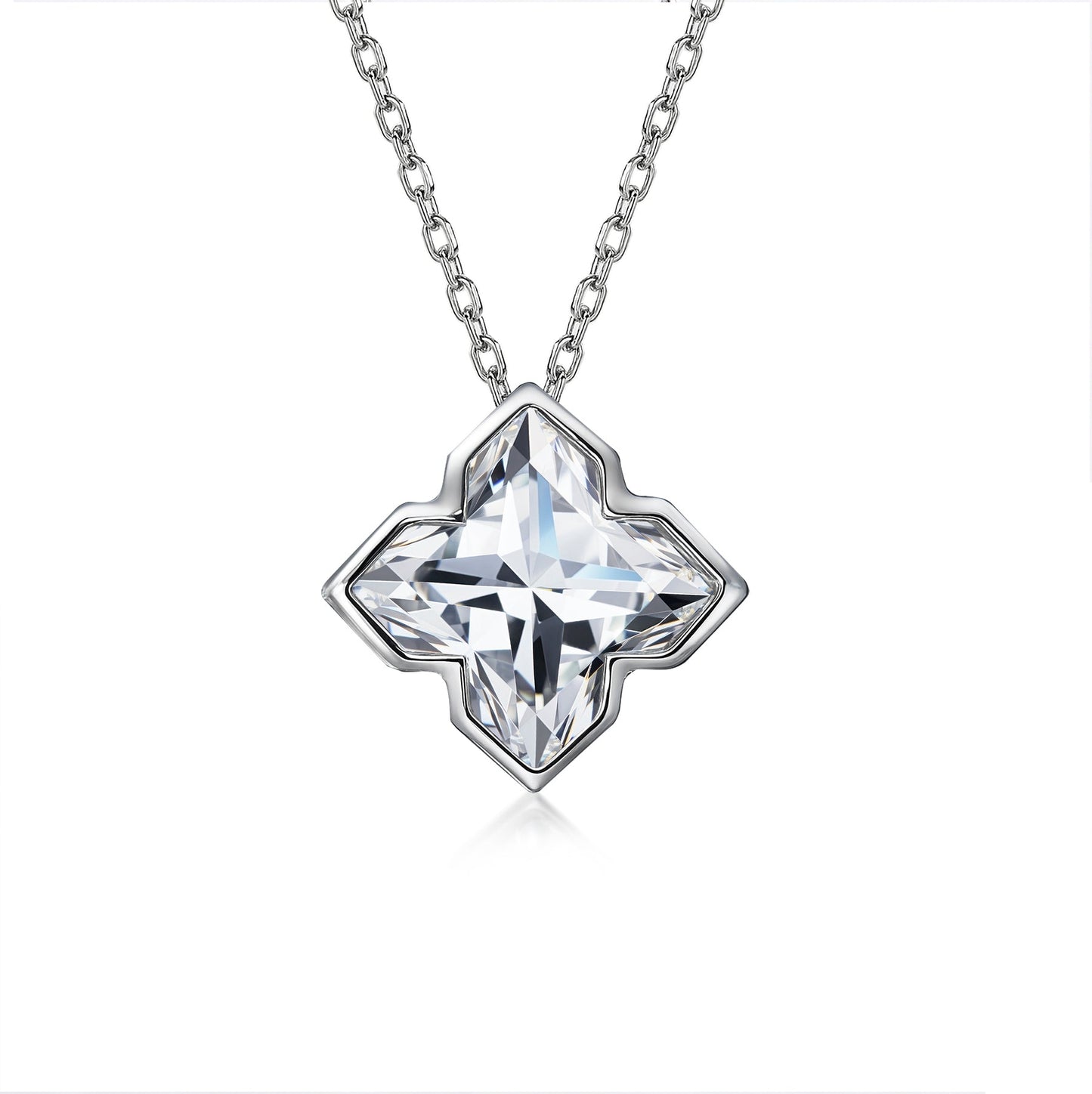 2.7 Carat Flower Cut Design Moissanite Necklace