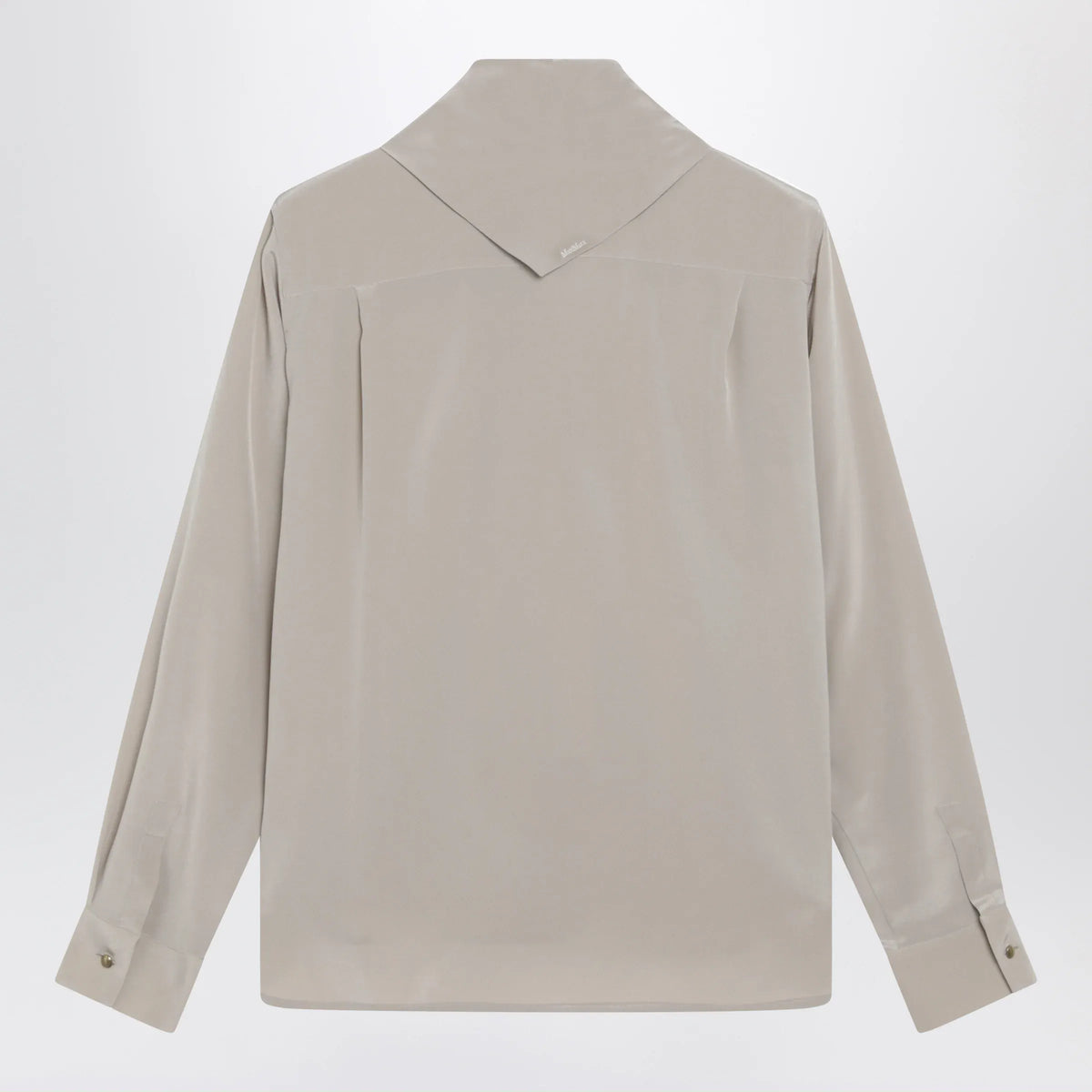 Max Mara - Rock beige silk blouse with scarf