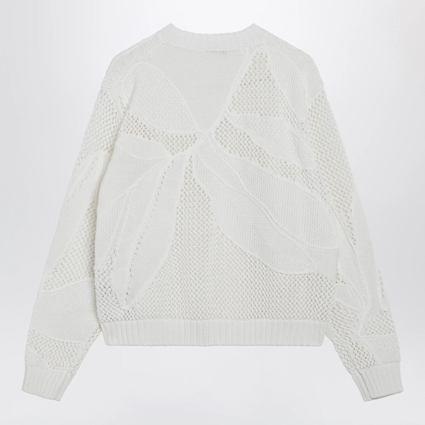 Max Mara - Embroidered cotton crewneck sweater in white