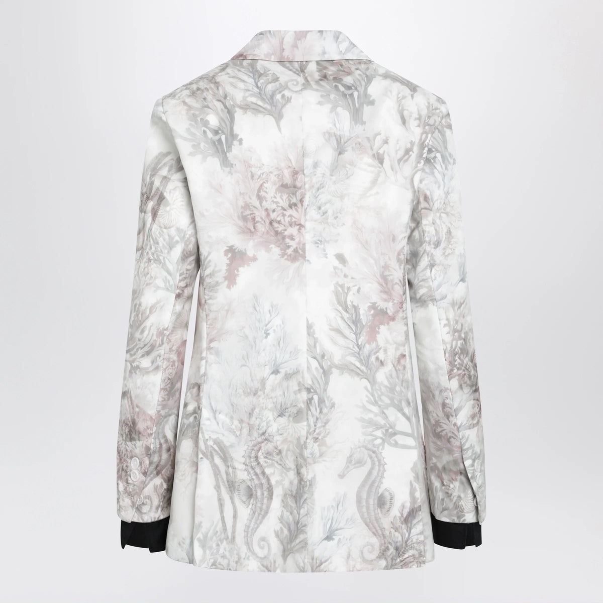 Max Mara - Slim blazer in printed organza and cotton gabardine