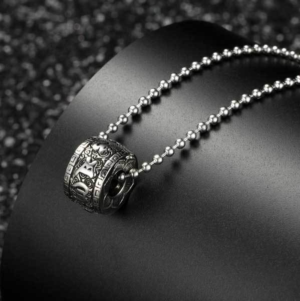 Tibetan Om Mani Padme Hum Lotus Pendant