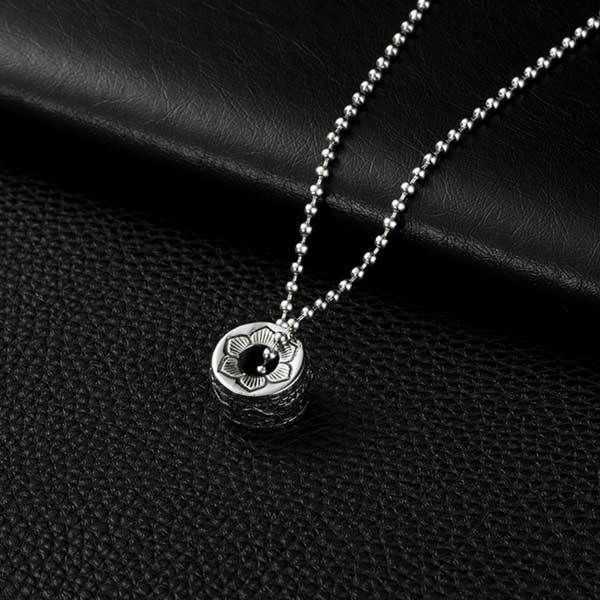 Tibetan Om Mani Padme Hum Lotus Pendant
