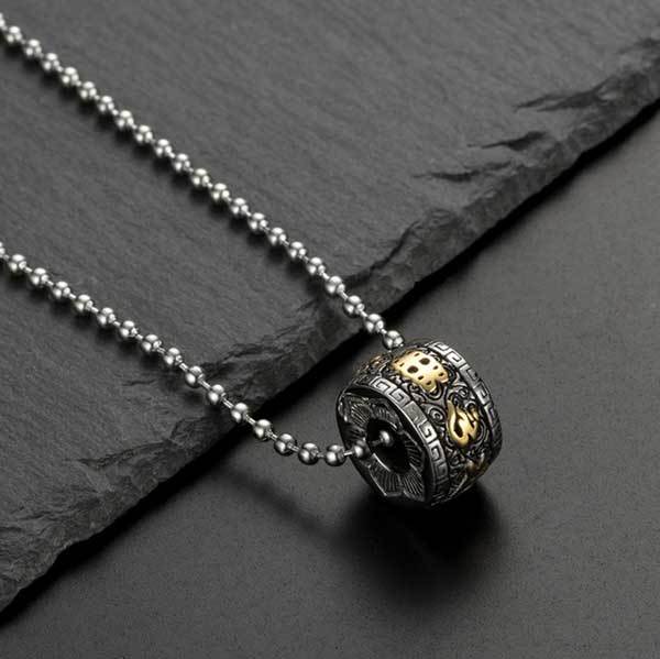 Tibetan Om Mani Padme Hum Lotus Pendant
