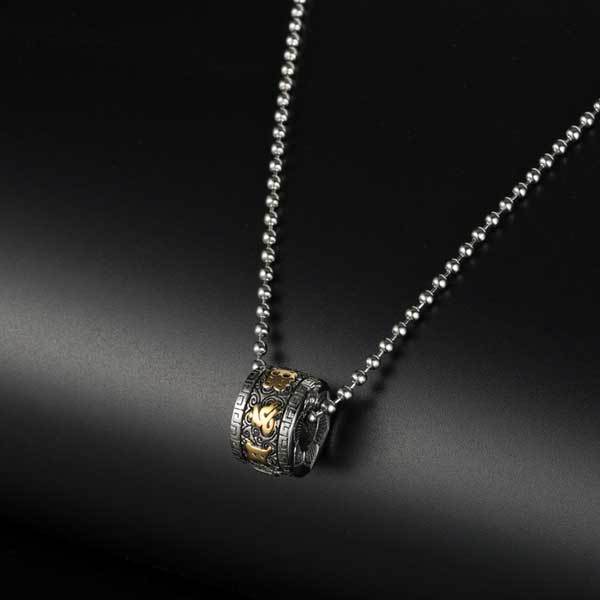 Tibetan Om Mani Padme Hum Lotus Pendant