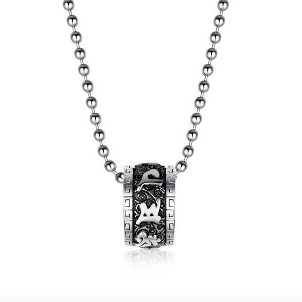 Tibetan Om Mani Padme Hum Lotus Pendant