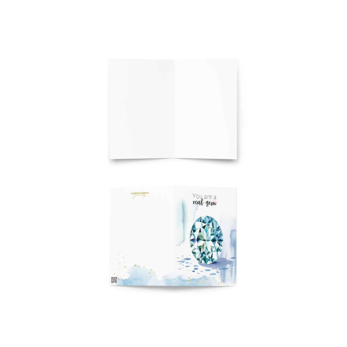 You are a real Gem | Watercolor Oval Aquamarine Greeting Card