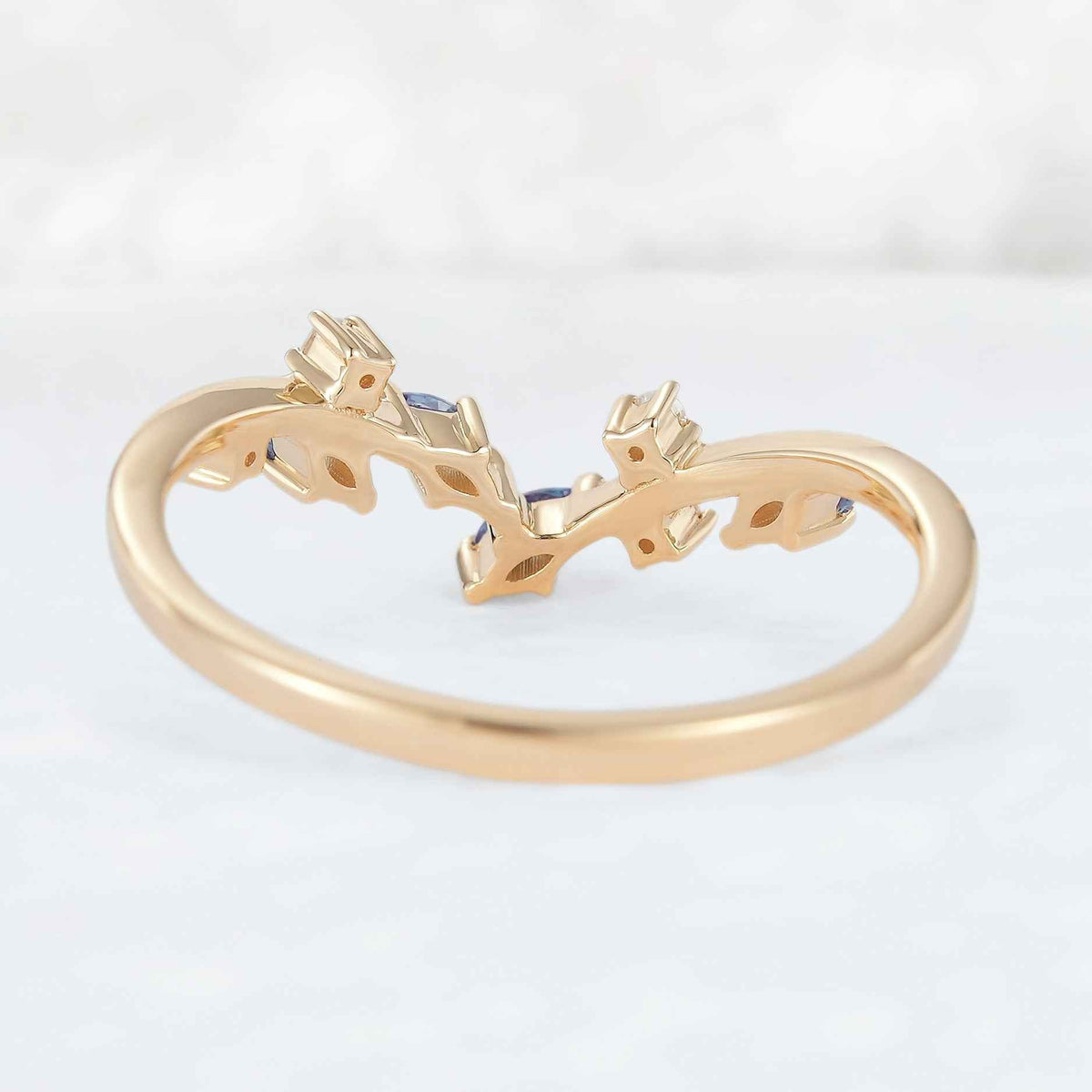 Marquise Cut Alexandrite 14k Yellow Gold Open Vine Stacking Ring